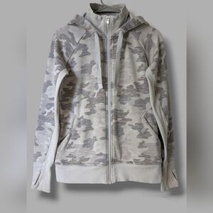 Athleta Grey Camo Triumph Athletic Hoodie Fitness Gym